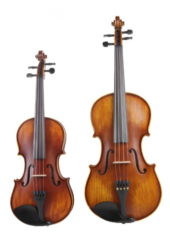 Geige und Bratsche - Größenvergleich