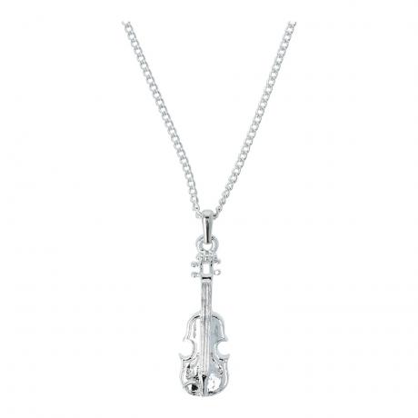 Necklace with violin pendant zilver