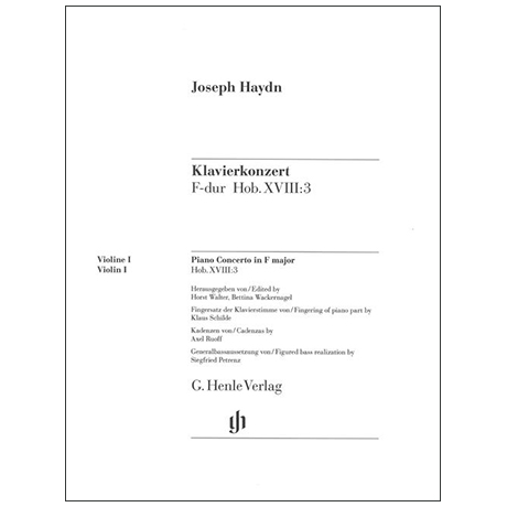 Haydn, J.: Klavierkonzert Hob. XVIII:3 F-Dur – Stimmen viool 1