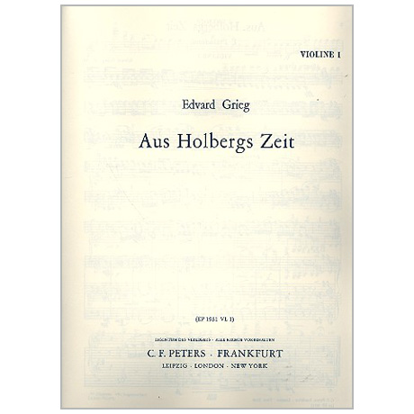 Grieg, E.: Suite »Aus Holbergs Zeit« Op. 40 G-Dur – Einzelstimmen viool 1