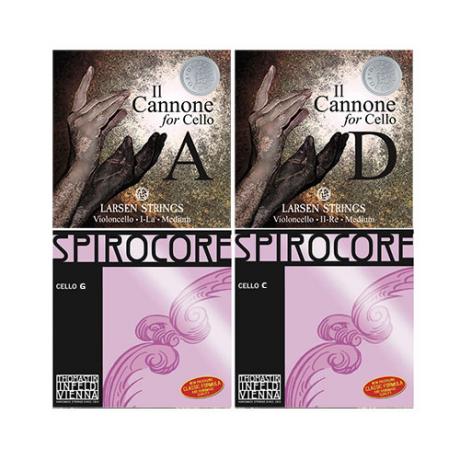 IL CANNONE DIRECT & FOCUSED  + SPIROCORE cellosnaren MIX SET 4/4 | middel