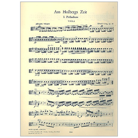 Grieg, E.: Suite »Aus Holbergs Zeit« Op. 40 G-Dur – Einzelstimmen altviool