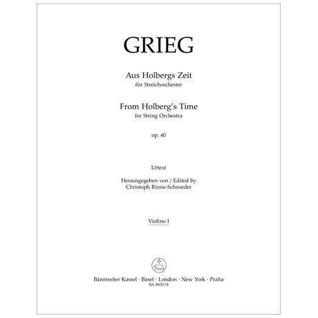 Grieg, E.: Aus Holbergs Zeit op. 40 - Einzelstimmen viool 1