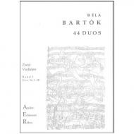 Bartok, B.: 44 Duos für 2 Violinen, Bd. 1 (Duo 1 bis 30) 