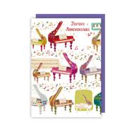 Wenskaart »Joyeux anniversaire« Piano 