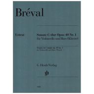 Bréval, J.-B.: Sonate C-dur op. 40 Nr. 1 für Violoncello und Bass (Klavier) 