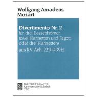 Mozart, W. A.: Divertimento Nr. 2 KV Anh. 229 (439b) B-Dur 
