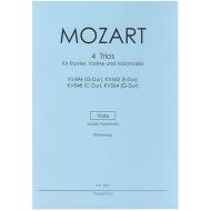 Mozart, W. A.: 4 Trios für Violine, Viola und Klavier – Violastimme 