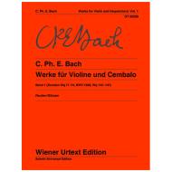 Bach, C. Ph. E.: Werke für Violine und Klavier Band 1 